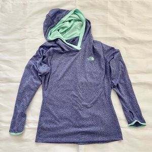 The North Face Heather Purple Long Sleeve Flashdry Shirt with Hood - Women's M